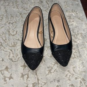 Black rhinestones flats